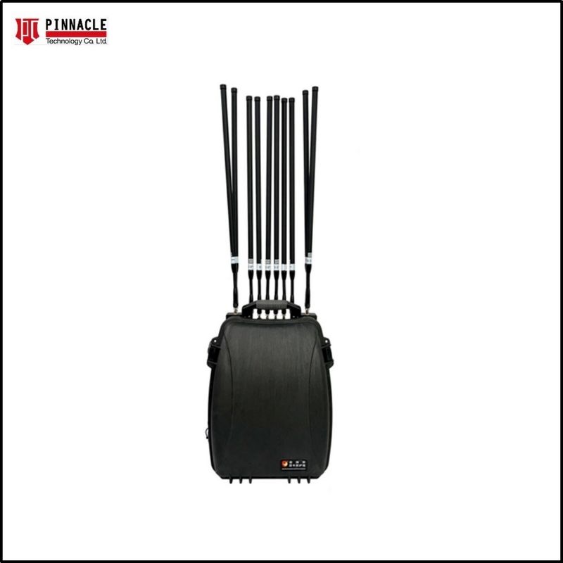 Control remoto de banda completa VHF UHF Manpack Mochila de la señal de interferencia 2G 3G 4G 5G