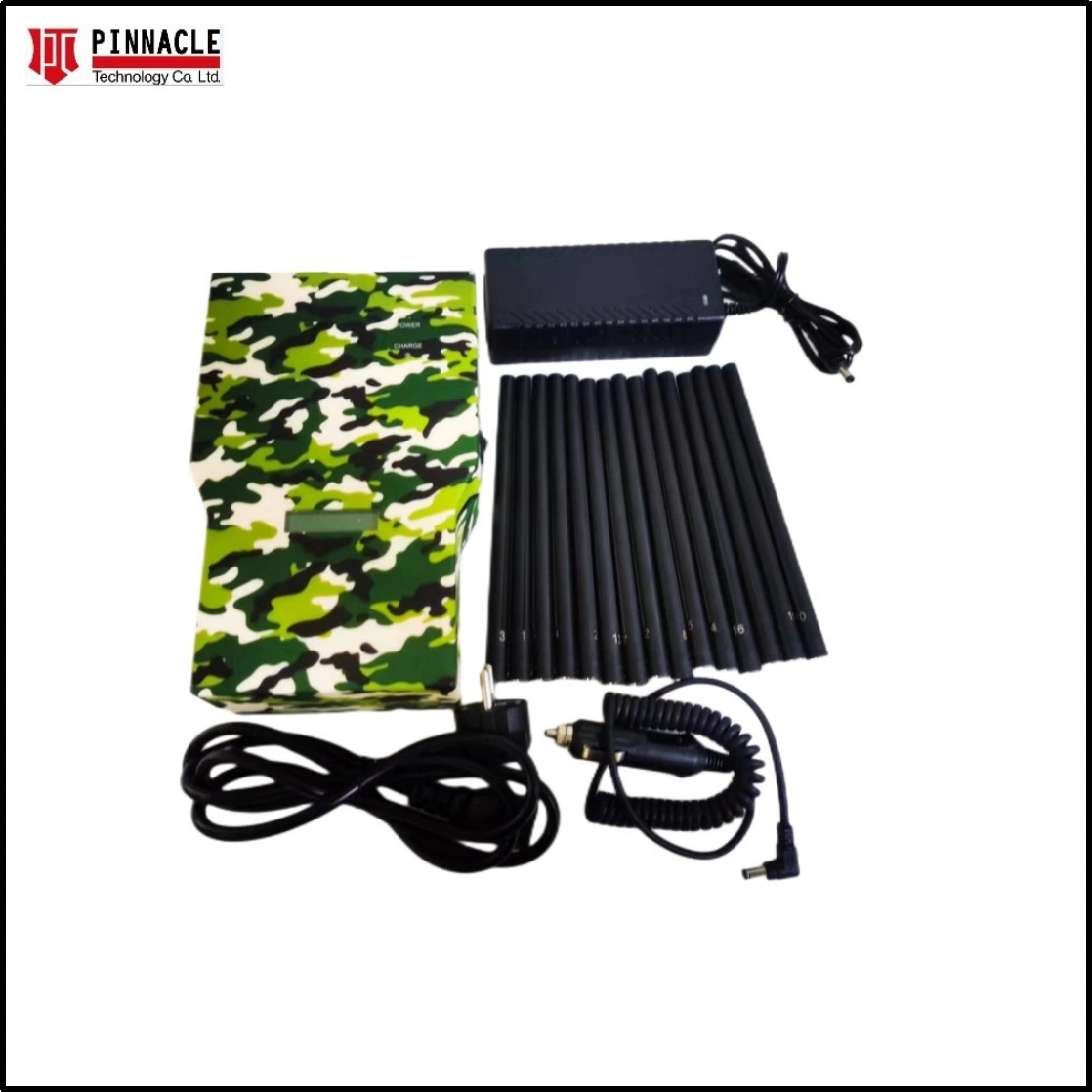 Portátil 16 Antena WiFi Radio Militar Jammer de señal 3G 4G 5G 0